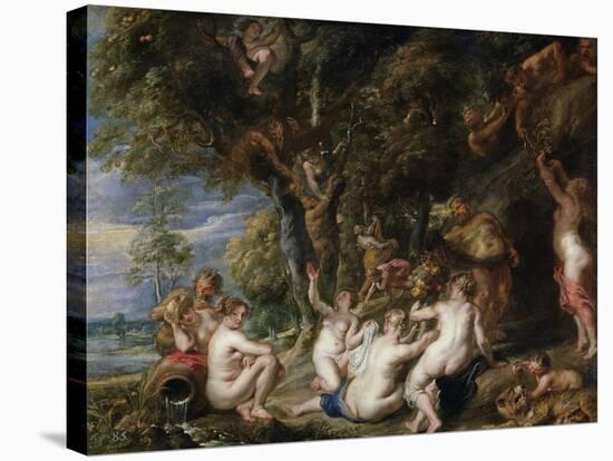 Nymphs and Satyrs, C. 1615-Peter Paul Rubens-Stretched Canvas