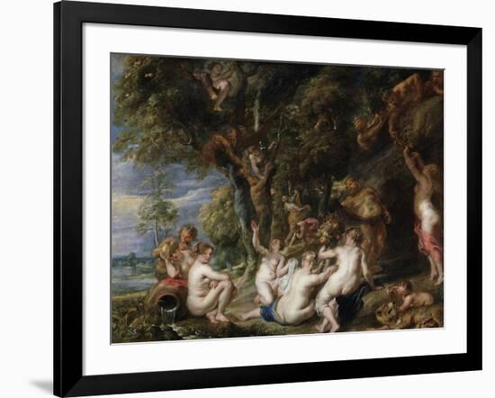 Nymphs and Satyrs, C. 1615-Peter Paul Rubens-Framed Giclee Print