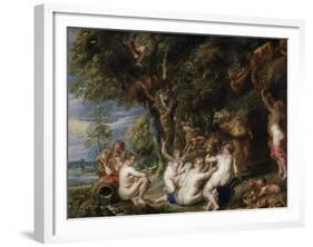 Nymphs and Satyrs, C. 1615-Peter Paul Rubens-Framed Giclee Print