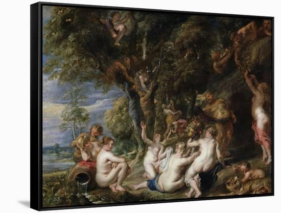 Nymphs and Satyrs, C. 1615-Peter Paul Rubens-Framed Stretched Canvas