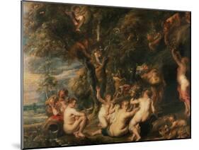 Nymphs and Satyrs-Peter Paul Rubens-Mounted Giclee Print