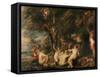Nymphs and Satyrs-Peter Paul Rubens-Framed Stretched Canvas