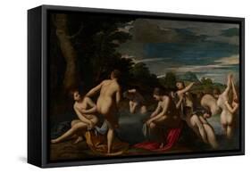 Nymphs at the Bath, C.1600-Ippolito Scarsella-Framed Stretched Canvas