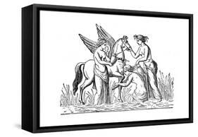 Nymphs Attending the Winged Horse, Pegasus-null-Framed Stretched Canvas