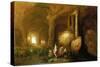 Nymphs Bathing by Classical Ruins-Abraham Van Cuylenborch-Stretched Canvas