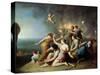 Nymphs Burning the Ship of Telemachus, 1746-Henri Antoine de Favannes-Stretched Canvas