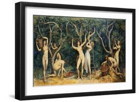 Nymphs Collecting Apples, (Oil on Canvas)-Randolph Schwabe-Framed Giclee Print