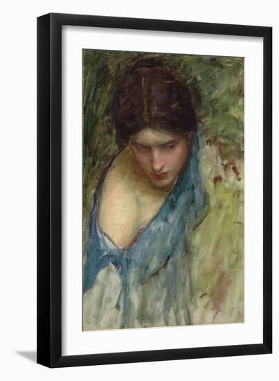 Nymphs Finding the Head of Orpheus: a Sketch of the Nymph at the Left-John William Waterhouse-Framed Giclee Print