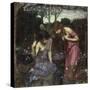 Nymphs Finding the Head of Orpheus-John William Waterhouse-Stretched Canvas