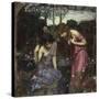 Nymphs Finding the Head of Orpheus-John William Waterhouse-Stretched Canvas