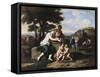 Nymphs Gathering Flowers in a Landscape-Gerard Hoet-Framed Stretched Canvas