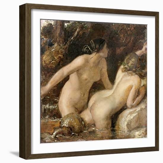 Nymphs with a Sea Monster (Oil on Paper)-William Etty-Framed Giclee Print