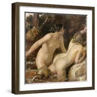 Nymphs with a Sea Monster (Oil on Paper)-William Etty-Framed Giclee Print