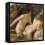 Nymphs with a Sea Monster (Oil on Paper)-William Etty-Framed Stretched Canvas