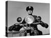 NYPD Motorcycle Cop Francis Kennedy Patrolling the Streets on His Bike-Carl Mydans-Stretched Canvas