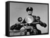 NYPD Motorcycle Cop Francis Kennedy Patrolling the Streets on His Bike-Carl Mydans-Framed Stretched Canvas
