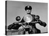 NYPD Motorcycle Cop Francis Kennedy Patrolling the Streets on His Bike-Carl Mydans-Stretched Canvas