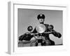 NYPD Motorcycle Cop Francis Kennedy Patrolling the Streets on His Bike-Carl Mydans-Framed Photographic Print