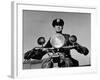 NYPD Motorcycle Cop Francis Kennedy Patrolling the Streets on His Bike-Carl Mydans-Framed Photographic Print