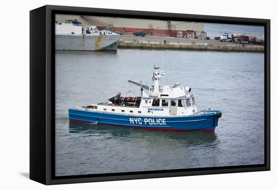 NYPD New York Police Boat Photo Poster-null-Framed Stretched Canvas