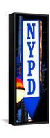 Nypd Police Dept Sign, Times Square, Manhattan, New York City, USA-Philippe Hugonnard-Framed Stretched Canvas