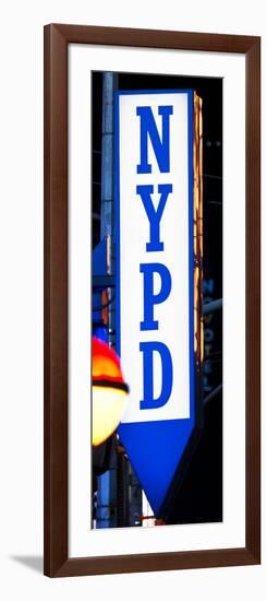 Nypd Police Dept Sign, Times Square, Manhattan, New York City, USA-Philippe Hugonnard-Framed Photographic Print