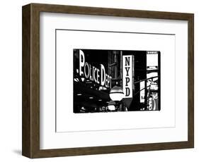 Nypd Police Dept, Times Square, Manhattan, NYCa with White Frame, Full Size Photography Vintage-Philippe Hugonnard-Framed Art Print