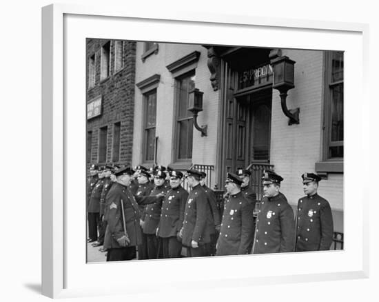 NYPD Policemen of the 25th Precinct Preparing to Go Out on Patrol-Carl Mydans-Framed Premium Photographic Print