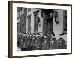 NYPD Policemen of the 25th Precinct Preparing to Go Out on Patrol-Carl Mydans-Framed Premium Photographic Print