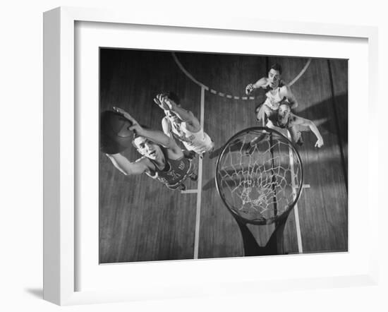 Nyu Basketball Team Playing in Game-Ralph Morse-Framed Photographic Print