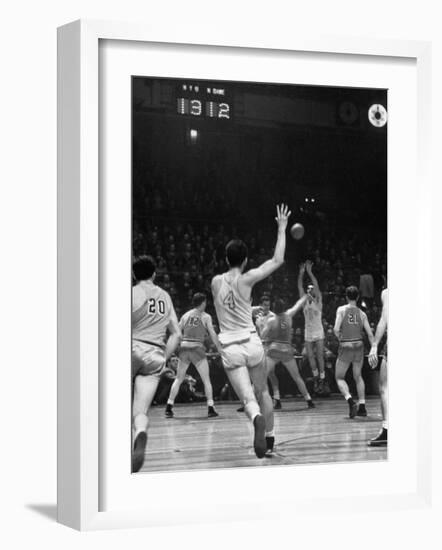 Nyu No. 3 Don Rorman Shooting Against Notre Dame-null-Framed Photographic Print