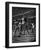 NYU vs. North Carolina in College Basketball Game at Madison Square Garden-Gjon Mili-Framed Photographic Print