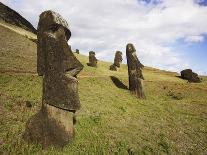 Moai at Rano Raraku on Easter Island-O. and E. Alamany and Vicens-Mounted Photographic Print