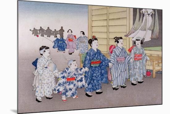 O-Bon Festival from the Series 'Children's Games', 1888-Kobayashi Eitaku-Mounted Giclee Print