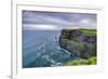 O'Brien's Tower and Breanan rock. Cliffs of Moher, Liscannor, Munster, Co.Clare, Ireland, Europe.-ClickAlps-Framed Photographic Print