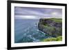 O'Brien's Tower and Breanan rock. Cliffs of Moher, Liscannor, Munster, Co.Clare, Ireland, Europe.-ClickAlps-Framed Photographic Print