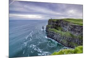 O'Brien's Tower and Breanan rock. Cliffs of Moher, Liscannor, Munster, Co.Clare, Ireland, Europe.-ClickAlps-Mounted Photographic Print