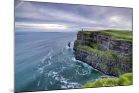 O'Brien's Tower and Breanan rock. Cliffs of Moher, Liscannor, Munster, Co.Clare, Ireland, Europe.-ClickAlps-Mounted Photographic Print