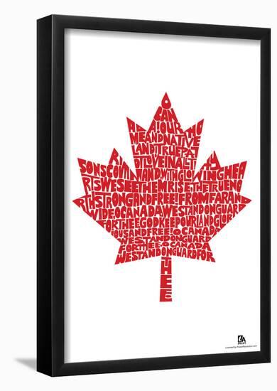 O Canada Lyrics Maple Leaf Poster-null-Framed Poster