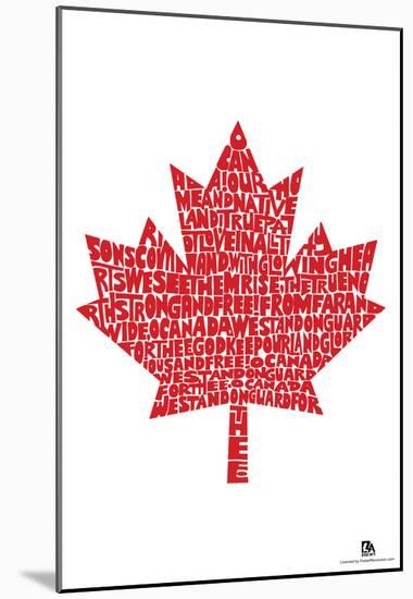 O Canada Lyrics Maple Leaf Poster-null-Mounted Poster