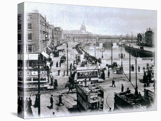 O' Connell Bridge and the River Liffey, Dublin, C.1900-Irish Photographer-Stretched Canvas