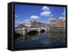 O'Connell Bridge over the River Liffey, Dublin, County Dublin, Republic of Ireland, Europe-Hans Peter Merten-Framed Stretched Canvas