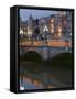 O'Connell Bridge, Reflection, Early Evening, Dublin, Republic of Ireland, Europe-Martin Child-Framed Stretched Canvas
