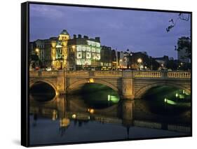 O'Connell Bridge, River Liffy, Dublin, Ireland-David Barnes-Framed Stretched Canvas