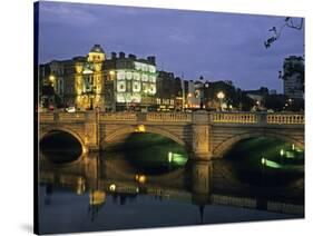 O'Connell Bridge, River Liffy, Dublin, Ireland-David Barnes-Stretched Canvas