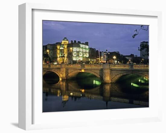 O'Connell Bridge, River Liffy, Dublin, Ireland-David Barnes-Framed Photographic Print