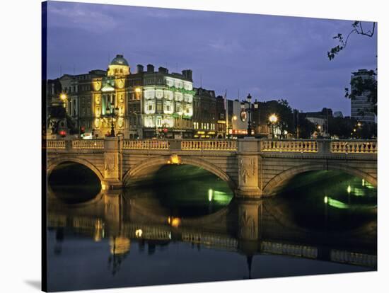 O'Connell Bridge, River Liffy, Dublin, Ireland-David Barnes-Stretched Canvas