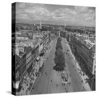 O'Connell St, Lack of Cars Has Made Dublin's Leaves Greener, Horses Have Caused New Influx of Flies-David Scherman-Stretched Canvas