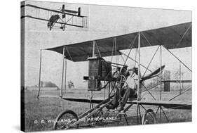 O E Williams in His Aeroplane-Lantern Press-Stretched Canvas