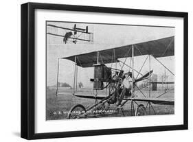 O E Williams in His Aeroplane-Lantern Press-Framed Art Print